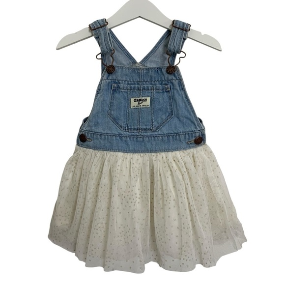 Oshkosh B’gosh Denim Tutu Overalls dress baby 2T - Picture 1 of 14